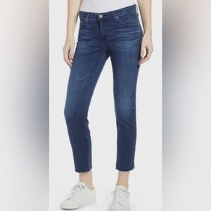 AG Adriano Goldschmeid Prima Cropped Cigarette Crop Jeans with Raw Edge Sz 32R